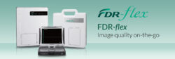 FDR-flex portable DR flat panel cassette with carrying case and laptop